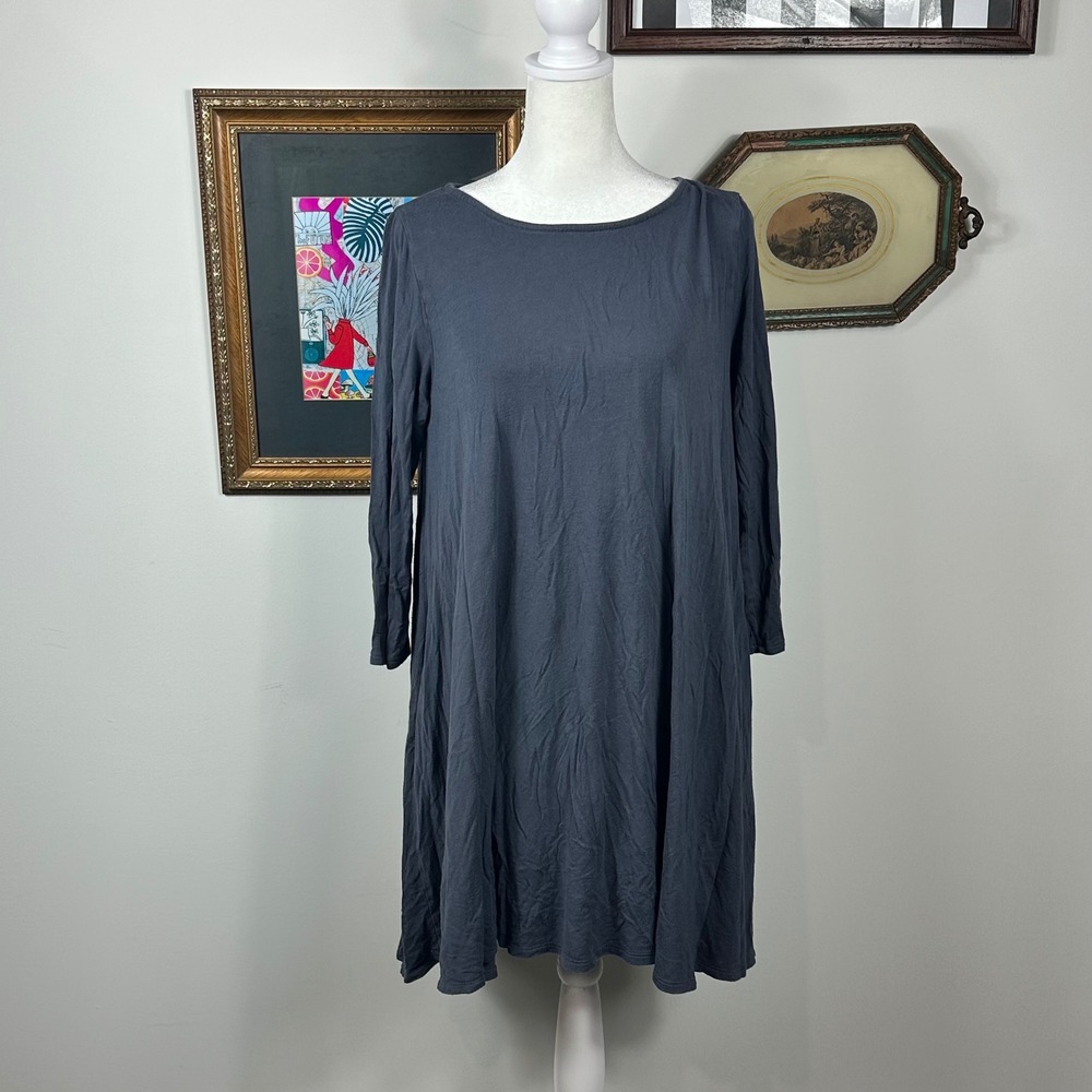 emetla Navy 3/4 Sleeve Flowy Mini Dress - SIZE est. M Fall Comfy Casual